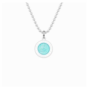 Aqua & light pink saint Christopher necklaces